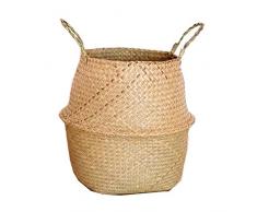 Amosz Canasta de Mimbre de Mimbre de Seagrass Colgante de Maceta Sucia Canasta de Almacenamiento de Cesta de lavandería(Tamaño: XL)
