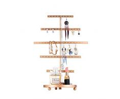 QILICZ - Soporte de Metal para Joyas, con Bandeja para Anillos, Pendientes y Organizador Colgante