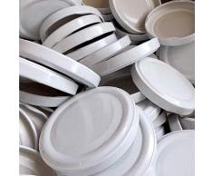 Tapas metalicas para tarros de Cristal Botes hermeticos Tapa de Repuesto de conservas Tarro hermetico Bote de Vidrio de Diferentes diametros Tapas a Rosca (63 mm diámetro)
