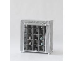 Compactor 5 Baldas, Funda Exterior con Cremallera Zapatero, poliéster, Metal, Blanco