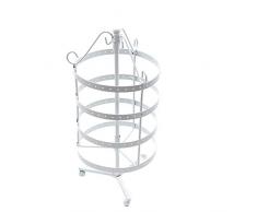 YAZILIND Rotary joyería Expositor Stand Pendiente Collar Organizador Metal joyería Titular Rack (Blanco)