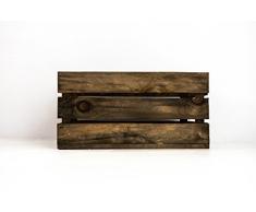 Set 3 Cajas de Madera Pino Sam, Envejecido, Marrón, Cajas Almacenamiento. 49x31x24cm. Incluye Imán Personalizable de Regalo.