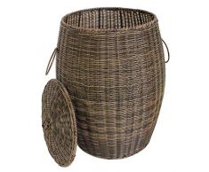 Cesta de Ropa Sucia de Mimbre Cesta de Almacenamiento Cesta de Basura con Tapa Canasta de Ropa Canasta de lavandería Canasta de Almacenamiento de Ropa de baño Contenedores