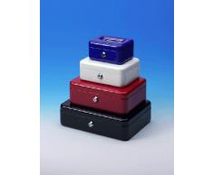 Wedo 200X - Caja metálica para dinero (2 llaves, soporte para monedas desprendible, acero soldado, tamaño 2), color blanco