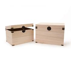ARTE-DIRECTO Arcón Exterior Hecho en Madera, Set de 2 Piezas | baúles de Madera