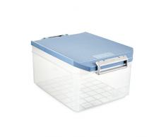 TATAY 1150107 - Caja de Almacenamiento Multiusos con Tapa, 14 l de Capacidad, Plástico Polipropileno Libre de BPA, Azul, 27 x 39 x 19 cm