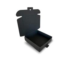 Generisch Labelprint24 – Caja con tapa de cartón natural negro – Caja plegable – Caja de cartón con solapa de seguridad, Negro , 75 x 75 x 40 mm
