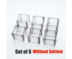 Conjunto ajustable WARRAH de 6 cajones organizadores con cajas para calcetines, productos cosméticos, corbatas y otros. Negro