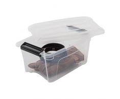 Iris Ohyama New Top Box NTB-5 - lote de 3 cajas apilables de almacenamiento, Transparente, 5 L
