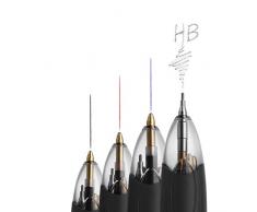 BIC 4 Colores - Caja de 12 bolígrafos multifunción 3+1HB, tintas en color azul, negro, roja y mina HB