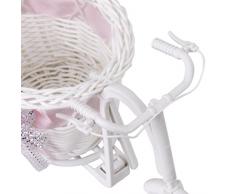 TOOGOO (R) Ratan Flor Cesta Triciclo Bicicleta Para Florero Jarron Regalo Decoracion Rosa