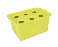 Caja del gabinete del sistema hidropónico de la planta, 6 hoyos Kit de la cosecha del envase del sitio de la planta Jardinera del jardín de Bubble Macetas del cuarto de niños para interior(verde)