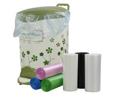 Mayish Bolsas de Basura Sacos de Basura de Colores Grandes 40 L, 135 Unidades//6 Rollos