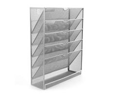 EasyPAG - Revistero de malla para colgar en la pared, 6 niveles., color Actualización de plata
