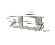 Command Cesta de BaÃ±o Recta, Metal, NÃ­quel Satinado, 32.41x10.72x10.21 cm