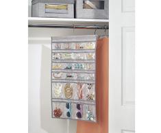 InterDesign Aldo Organizador Joyería, Tela, Gris, 78.74x45.72x3 cm