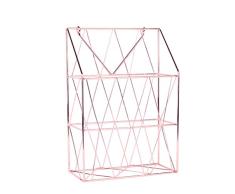 Vosarea - Soporte de pared para revistero, revistero, revistero para libros de periódicos, color oro rosa