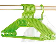 Kesper - Juego de 10 Perchas de plástico, Verdes