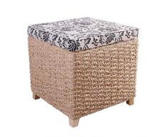 CFJJOAT Taburete de Almacenamiento, Taburete de Almacenamiento Natural se Puede Utilizar como Taburete de baño cesto de la Ropa reposapiés 40 X 40 X 40 Cm