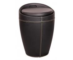 Home Collection24 Colada Lucy Cesto Color Negro Taburete con Asiento de Piel sintética – Taburete de baño Funda Función 100 kg