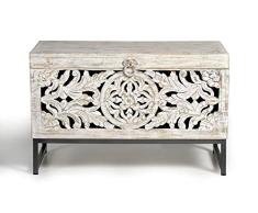 GINER Y COLOMER Baúles Decorativos - Baúl Madera Mango/Hierro (80x40x50)