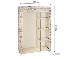 ArtMoon Manitoba Guardarropa Portable Armario Ropero Plegable, 105 x 45 x 160 cm