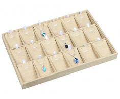 Bocar - Bandeja de exhibición de Joyas, Organizador para Collares, Pulseras, Anillos, Pendientes, LP= 18 dz, LP-18DZ