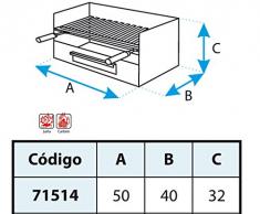 Imex El Zorro Cajón para Barbacoa con Parrilla de INOX, 50 x 40 x 33 cm, GRIS, 71514