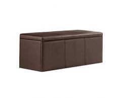 Adec - Universal, Baul, Banco, Puff de almacenaje, arcon elevable Acabado en símil Piel Color Chocolate, Medidas: 120 cm (Largo) x 40 cm (Ancho) x 40 cm (Fondo)
