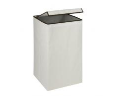 Honey Can Do HMP-01135 Cesta Plegable Cuadrada con Tapa, Acero Inoxidable, Marrón, 36.8x35.6x62.2 cm