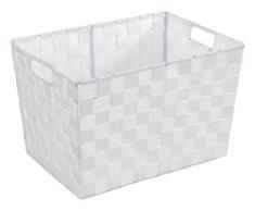 Wenko Adria - Cesta para el baño y el hogar, Material plástico Tejido, de tamaño M, 35 x 20 x 25 cm, Color Blanco