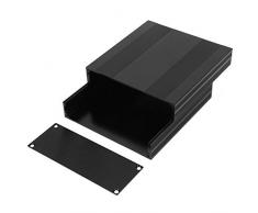 Caja de aluminio - Caja de placa de circuito impreso de aluminio negro Tipo dividido Caso de gabinete de proyecto electrónico DIY