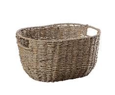 SMBYLL Paja Cesta de almacenado Cesta Misceláneas Misceláneas Cesta Cosméticos de Almacenamiento Caja de Almacenamiento Cesta de Almacenamiento, Rattan Caja de Almacenamiento (Size : 36cm×26cm×19cm)