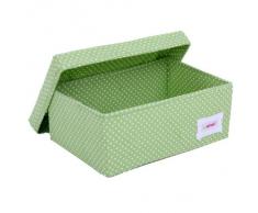 Minene - Caja de almacenaje pequeña con tapa, diseño de lunares, color verde
