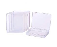 BENECREAT 8 Pack Caja de Contenedores de Almacenamiento de Plástico Transparente con Tapas Abatibles para Pastillas Hierbas Cuentas Pequeñas Tarjetas