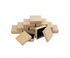 NBEADS Caja, 24Pcs 9cm Caja de Papel Cuadrada del Regalo de Burlywood para El Collar del Brazalete de la Pulsera Joyería Almacenamiento de Los Artes