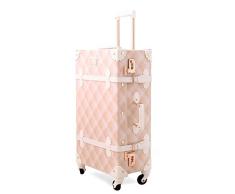 GSAGJlgx Maletas Vintage Set Baúl Retro con Cierre (Rosa) (Size : 22inch)