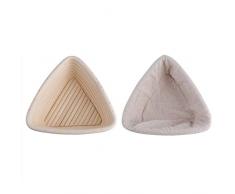 Unqiue WElinks Cesta de Mimbre Triangular para banneton, Cuenco de Pan, Cesta a Prueba de Pan, Cesta de Prueba de pastelería y Masa, Cesta de Almacenamiento de Alimentos, Herramientas para Hornear