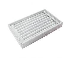Emorias 1 Pcs Bandeja de Joyas Grande Joyero Mujer Bisuteria Soporte de Exhibición Exquisito Caso de Almacenamiento Anillo Organizador de Joyeria - Gris