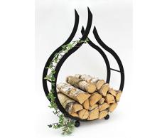 DanDiBo Chimenea Madera Estante Interior Chimenea Soporte de madera Llama 78 cm madera cesta chimenea madera soporte madera Estantería