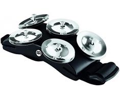 Meinl Percussion cajón CFT5-BK pie de acero inoxidable pandereta con campanas y marco de madera de densidad media negro
