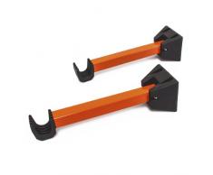 Relaxdays Soporte para Bicicletas Set de Dos Piezas Plegables para Montar a la Pared, Negro-Rojo, 9,5 x 9,5 x 36 cm