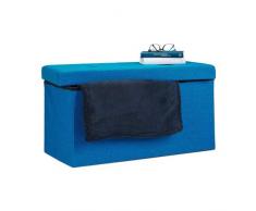 Relaxdays Baúl Almacenamiento Plegable, Tela, Azul, 76 x 38 x 38 cm