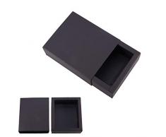 BENECREAT 20 Pack Caja de Cartón Kraft Cajas de Regalo para Fiesta Superior Envase de Joyería - Negro 12.8x10.8x4.2cm