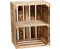 Juego de 3 Massive fruta (manzana caja Vino Caja de madera multiusos + + + 49 x 42 x 31 cm