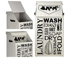 TOPP4u - Cesto plegable para la ropa sucia con tapa, gris, 30x30x60 cm - Laundry