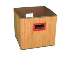 MSV Cajon PONGOTODO Plegable DE Bambu, Beige, 33x32x31 cm
