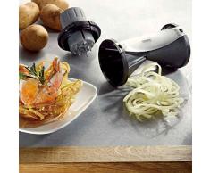 Gefu Cortador de Espirales Spirelli 2.0, Cortador de Vegetales, con Contenedor de Sobras, Acero Inoxidable, Plástico, 17 cm, 13780