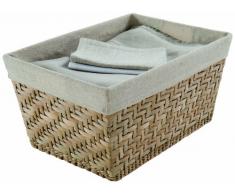 Rangement & Cie Naturel Fiesta RAN6512-Cesto con Funda de Tela (tamaño Mediano, Junco Trenzado y Lino), Color, Rush with TC Lining, Natural/Beige, M