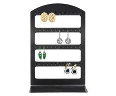 Chytaii Soporte de Exhibición de Joyería Estante de Pendiente Estante de Joyería Soporte Joyas Organizador de Pendientes Soporte Joyas Regalo para Mujer 48 Hoyos Negro